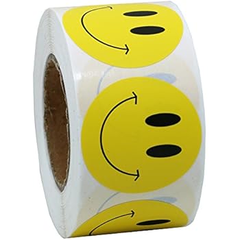 Hybsk Yellow Smiley Face Happy Stickers 1.5