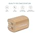 Tranesca Dual USB Port Travel Wall Charger with Foldable Plug Compatible with Battery Charger, Power Bank, MP3 Player, iPhone XS/XR/X/8/7/6S/Plus,Samsung and More-Gold