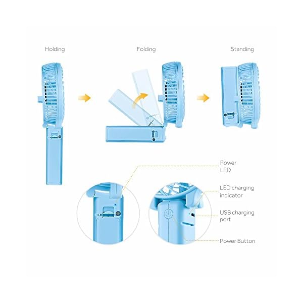 EasyAcc-Handheld-Electric-USB-Fans-Mini-Portable-Outdoor-Fan-with-Rechargeable-2600-mAh-Foldable-Handle-Desktop-for-Home-and-Travel-Blue EasyAcc Handheld Electric USB Fans Mini Portable Outdoor Fan with Rechargeable Battery Foldable Handle Desktop for Home…