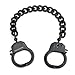 Biker Jewelry Couples Handcuff Statement Bracelet for Men Cuban Curb Chain Black IP Stainless Steel 8.5 Inch