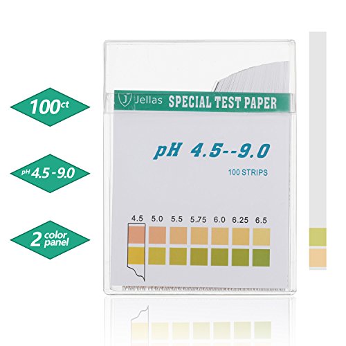 pH Test Strips, Jellas Precise Acid Alkaline pH Test Paper Strips for Urine Saliva, pH Measure of 4.5 - 9.0 (100 Strips) (PH 4.5-9.0 Strips)