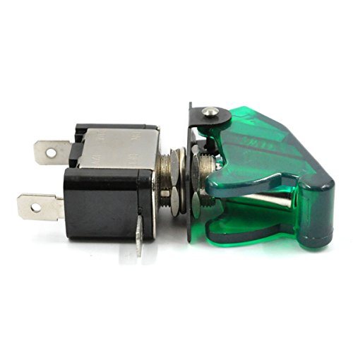 AutoEC New 12V/20A Green LED Illuminated On/off SPST Car Automotive Toggle Switch Button
