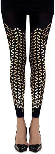 Beat Goes Triangles Patterned Footless Tights Black One-Size by Zohara Tights