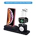 Charging Stand Compatible for Apple Watch, ECZO 3 in 1 Charging Station Silicone for iPhone X/ 8/8 Plus/ 7/7 Plus for Apple Watch Series 1/2/3 and for Airpods (Not Include Cable & Adapter)