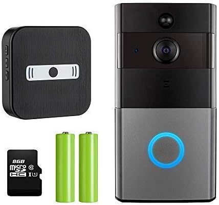 Mbangde Video Doorbell 720P HD WiFi Waterproof IP65 Security Camera with Chime and 8G Memory Storage, Real-Time Two-Way Talk, Night Vision, PIR Motion Detection, App Control for iOS and Android