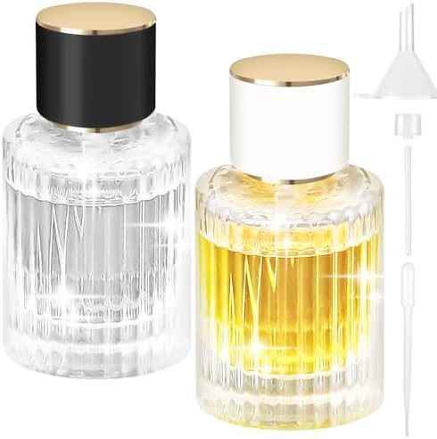 Ysimple 2Pcs 50ml Round Travel Perfume Glass Spray Bottle