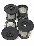 4 Pack Reusable Single K-Cup Filter Pod Coffee Stainless Mesh for Keurig Brewers By Samana's Goods, Replacement Black Plastic Kcups Reuseable Cups for Kcup Machine Coffe Machines Coffeemaker