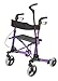 HealthSmart Walker Rollator with Seat and Backrest, FSA HSA Eligible, Adjustable Handle Height, Storage Bag and a Durable Lightweight Frame That Easily Folds While Supporting up to 300 pounds