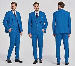 MYS Men's 3 Piece Slim Fit Suit Set, One Button