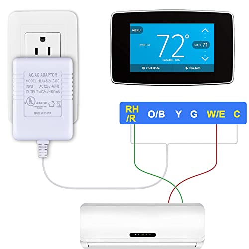 C Wire Adapter for Smart Thermostat and Doorbell, 24 Volt Transformer