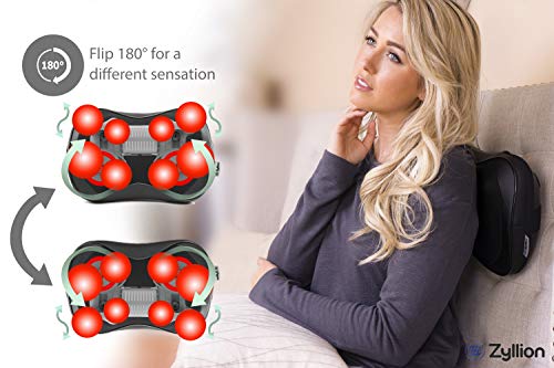 Zyllion Shiatsu Back and Neck Massager - 3D Kneading Massage Pillow with Heat and 8 Rotating Nodes for Muscle Painโฆ - Image 2
