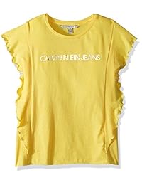Calvin Klein - Camiseta de manga corta para niña