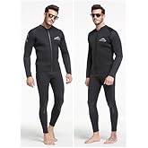 Sbart Premium Men's 1.5mm Neoprene Wetsuit Two Piece Top Jacket + Pants, Keep Warm Comfy, High Quality Adult Men Full Body Wetsuit Diving Suit 2pc for Scuba Diving Snorkeling Surfing Paddling Swimming