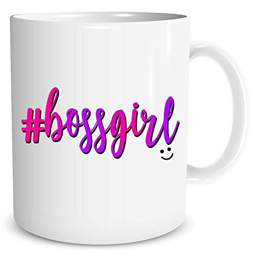 Funny Work Mug #bossgirl Office Coffee Cup Funny Secret Santa Gift Idea Work Colleague Co Worker Present The Boss Bossgirl Mugs WSDMUG1348
