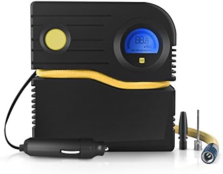 GJT Portable Air Compressor Pump, Car Auto Digital Tire Inflator 12V DC 120 PSI Tire Pump Portable Digital Gauge for Car, Truck, Bicycle, RV and Other Inflatables