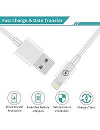 YANME - Cargador de teléfono con enchufe de pared (4 en 1), 2 puertos, USB, cable de carga de 9.8 ft, compatible con iPhone XS XS Max XR X 8 7 6 6S Plus SE 5S 5C, iPad, iPod