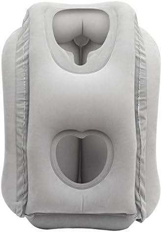 Safana Inflatable Travel Pillow,fast inflatable pillow, ergonomic portable travel pillow, fit travel pillow, plane pillow, train, bus, office, travel pillow, full support, soft PVC flocking