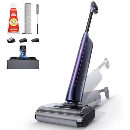 Ultenic AC1 Triflex Vacuum Cleaner, 180° Flat Design, 0.01 mm Edge Cleaning, 3-in-1 Wireless Floor Washer, Self-Cleaning, 55 Minutes Autonomy, Anti-Tangle, Voice Assistant 5 Languages