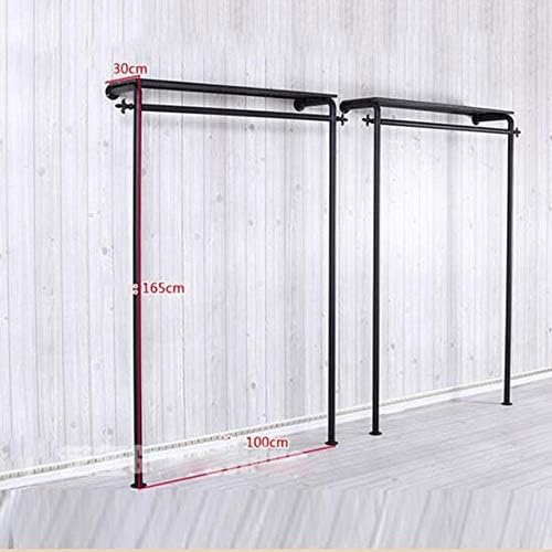 Jazi Shelves Shelving Coat Display Shelf Floor-Standing Pipes Clothing Rack for Clothing Store L100*W30*H165Cm Racks