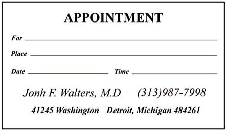Design Your Own 500 Appointment Cards