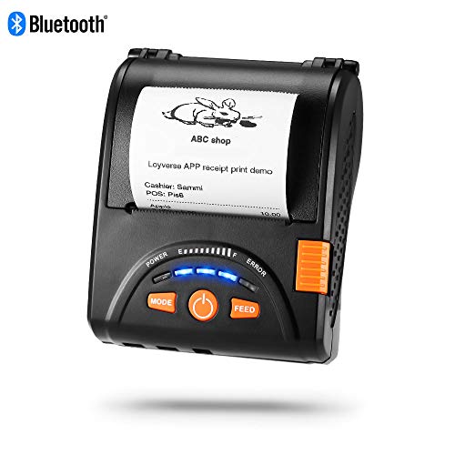 Bluetooth Mobile Thermal Receipt Printer, MUNBYN 2 Inches 58MM Impresora térmica Printer with Leather Belt Compatible with Android Windows Devices for Business ESC/POS, Does NOT Support Square