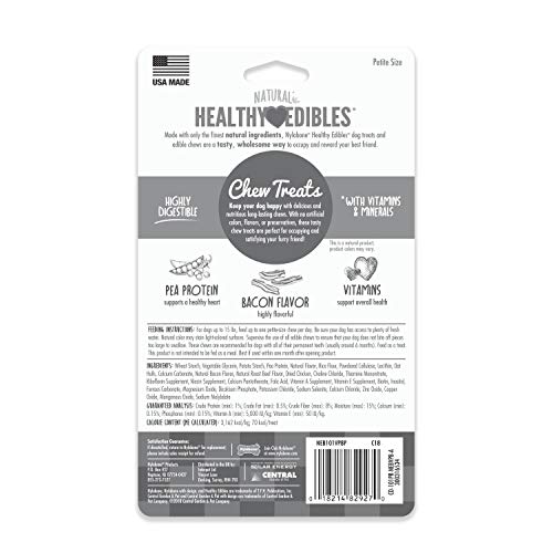 Nylabone Healthy Edibles Natural Long Lasting Dog Chew Treats Bacon Petite 8 Count - //medicalbooks.filipinodoctors.org