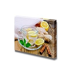 Ginger Tea in a Glass Cup Lemon Cinnamon...