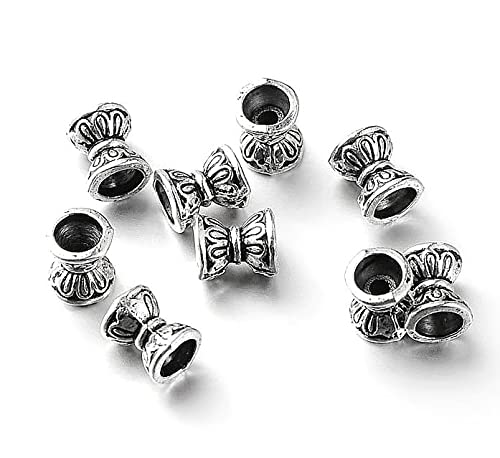 Bead Caps Bead Caps 7 x 5 mm Tibetan Antique Silver Double Sided Metal Caps Spacer Beads Intermediate Parts
