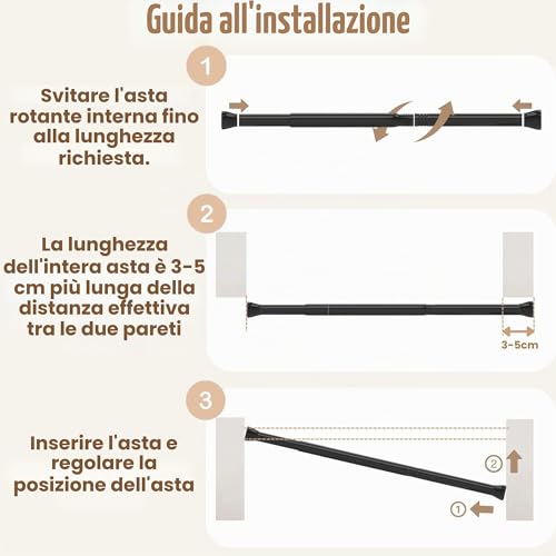 Extendable Pressure Curtain Poles for Pressure Curtains Without Drilling Pressure Rod Curtain Pole for Bathroom White 67-90 cm