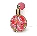 Large Glass Empty Perfume Bottle Atomizer with Sprayer Bulb and Painted Pink Roses