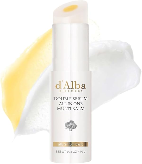 d'alba | Italian White Truffle Double Serum All-in-one Multi Balm, vegane Hautpflege, 3-in-1-Behandlung mit weißen Trüffeln zur Faltenverbesserung, Stick Eye Treatment Balm, Koreanische Hautpflege