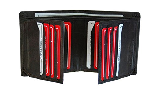 Bifold Business Credit Card Case Leather Wallet #2192CF BROWN