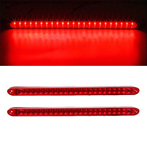2pc 17″ Red 23 LED Trailer Light Bar Third 3rd Brake Light Stop Turn Signal Park Tail Light Truck Boat Trailer Clearance Identification ID Bar [DOT Certified, Waterproof]