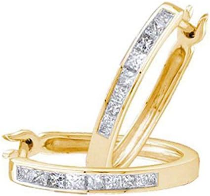 0.3 cttw 14k Yellow Gold Diamond Hoop Earrings