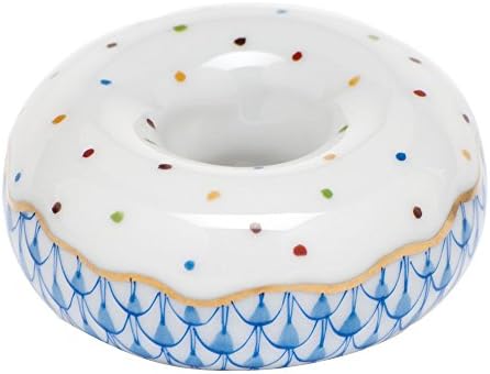 Herend Donut Figurine Blue Fishnet