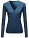 Awesome21 Women's Basic Solid V-Neck Button Closure Long Sleeves Sweater Cardigan