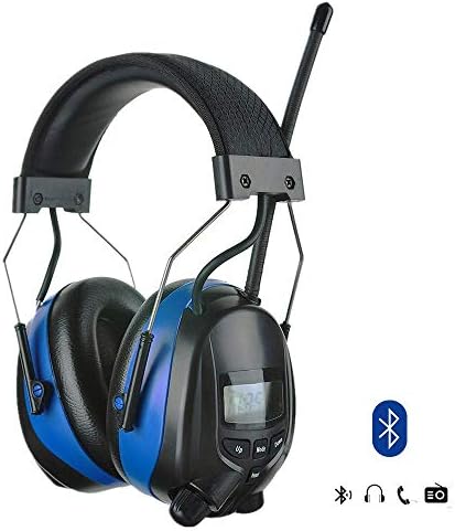 PROTEAR Bluetooth Ear Defenders & AM FM Radio with MP3 Compatible, LCD Hearing Protection Safety Ear Muffs, Adjustable Headband SNR 30dB Noise Reduction Headphones