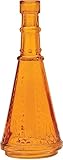 Luna Bazaar Small Vintage Glass Bottle (6.75-Inch, Cone Design, Orange) - Flower Bud Vase - For Home Decor, Party Decorations, and Wedding Centerpieces
