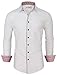 Tom's Ware Mens Fashion Casual Inner Plaid Long Sleeve Button Down Shirt