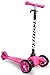 OxGord Scooter for Kids - Deluxe Pink 3 Wheel Glider with Kick n Go, Lean 2 Turn, Step 4 Break- 2016 Newly Designed Models