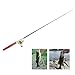 Lixada Pen Fishing Rod Reel Combo Set Telescopic Pocket Fishing Rod Pole + Reel Aluminum Alloy Fishing Line Soft Lures Red