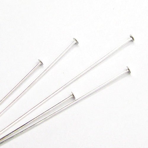 20 pcs Silver Filled 925 Headpins Head Pins 24ga 24 Gauge 1.5'