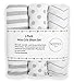 NODNAL CO. 3 Fitted Gray Mini Crib Pack n Play Playard Portable Crib Sheets Set - 100% OEKO-TEX Cotton Baby Girl/Boy Nursery Bedding, Gender Neutral Polka Dot Stripe Travel Pack and Play Playpen Sheet