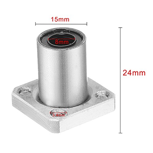 uxcell LMK8UU 8mmx15mmx24mm Flange Linear Motion Bushing Ball Bearing 2