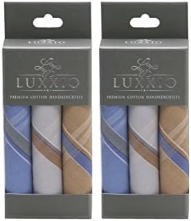 Luxxio Multi Color Subtle Design Soft Cotton Handkerchief for Men (Pack of 6 pcs)