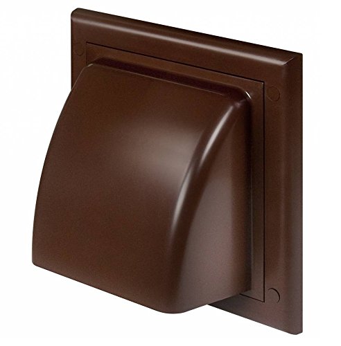 Air Vent Grill Cover Gravity Flap(Ducting 125mm)Brown External Ventilation Cover