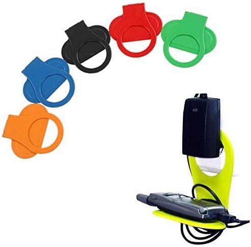 TayTech 5 Pcs of Foldable Mobile Cell Phone MP3 Camera Cable Wrap Charge Charging Wall Holder Shelf Folding Portable Sturdy Travel Stand Cradle Caddy Charger -Color Randomly