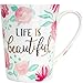Tropele Unique Ceramic Coffee Mug,16oz Inspirational Coffee Cups,Tea Cups Coffee Mugs Gifts, Unique Ceramic Coffee Mug For Women, Novelty mug, Beautiful flower,floral Mug,Fine Bone China Mugs?