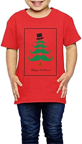 Toddler Funny Mustache Tree Happy Christmas Tops Tees Baby Personalized Crew Neck T-shirt