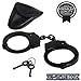 Z-TekZ Police Edition Handcuffs – Double Lock Professional Law Enforcement Black Steel Hand Cuffs with 2 Keys & Tactical Soft Leather Cuff Case Pouch and Belt Holster, Hook and Loop Closurethumb 3